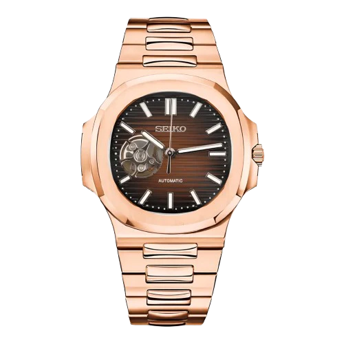Seiko Mods Nautilus Marron